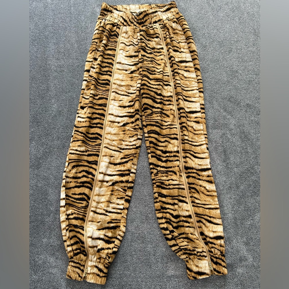 FashionNova Quick-Zip Satin Joggers Tiger Print Women’s Small